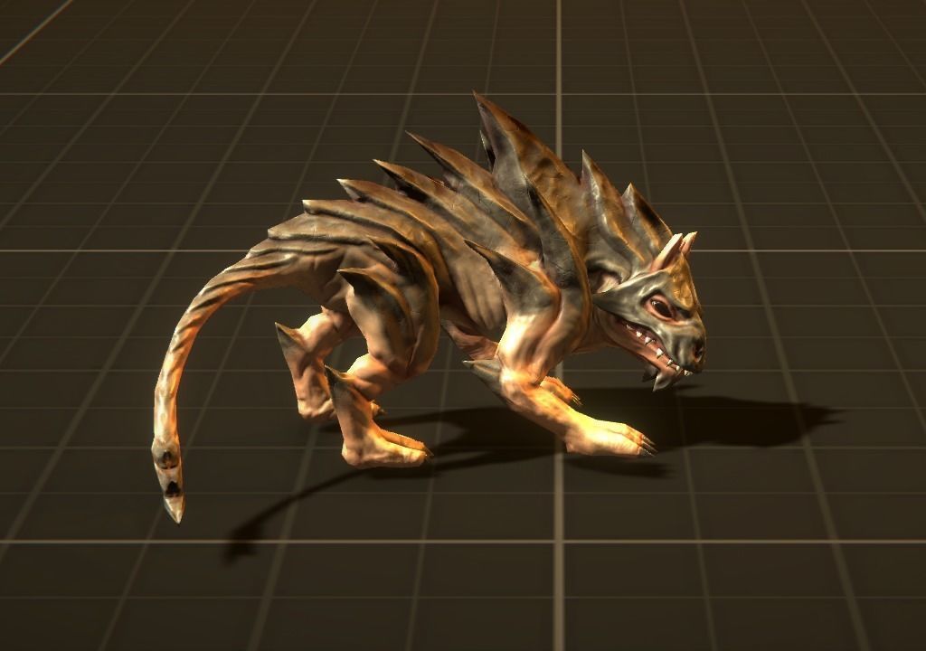 Dog like Monster Low-poly 3D model_5