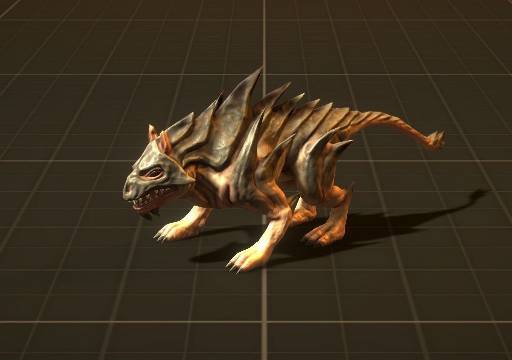 Dog like Monster Low-poly 3D model_4