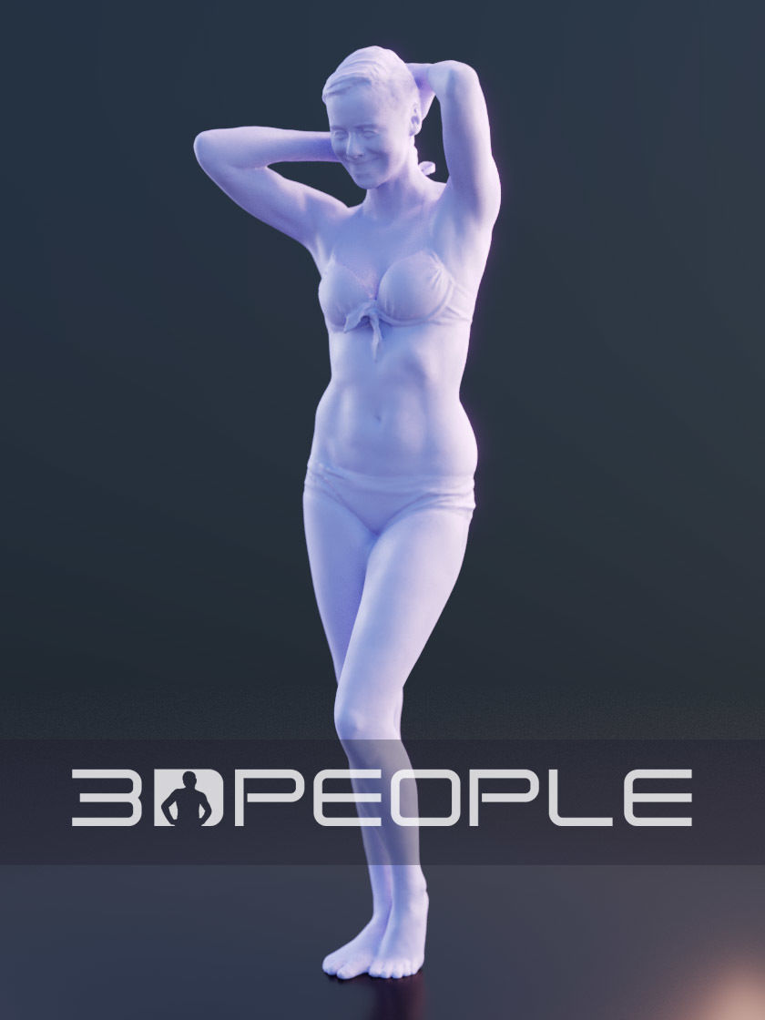 Ina 10058 - Posing Bikini Girl Low-poly 3D model_6