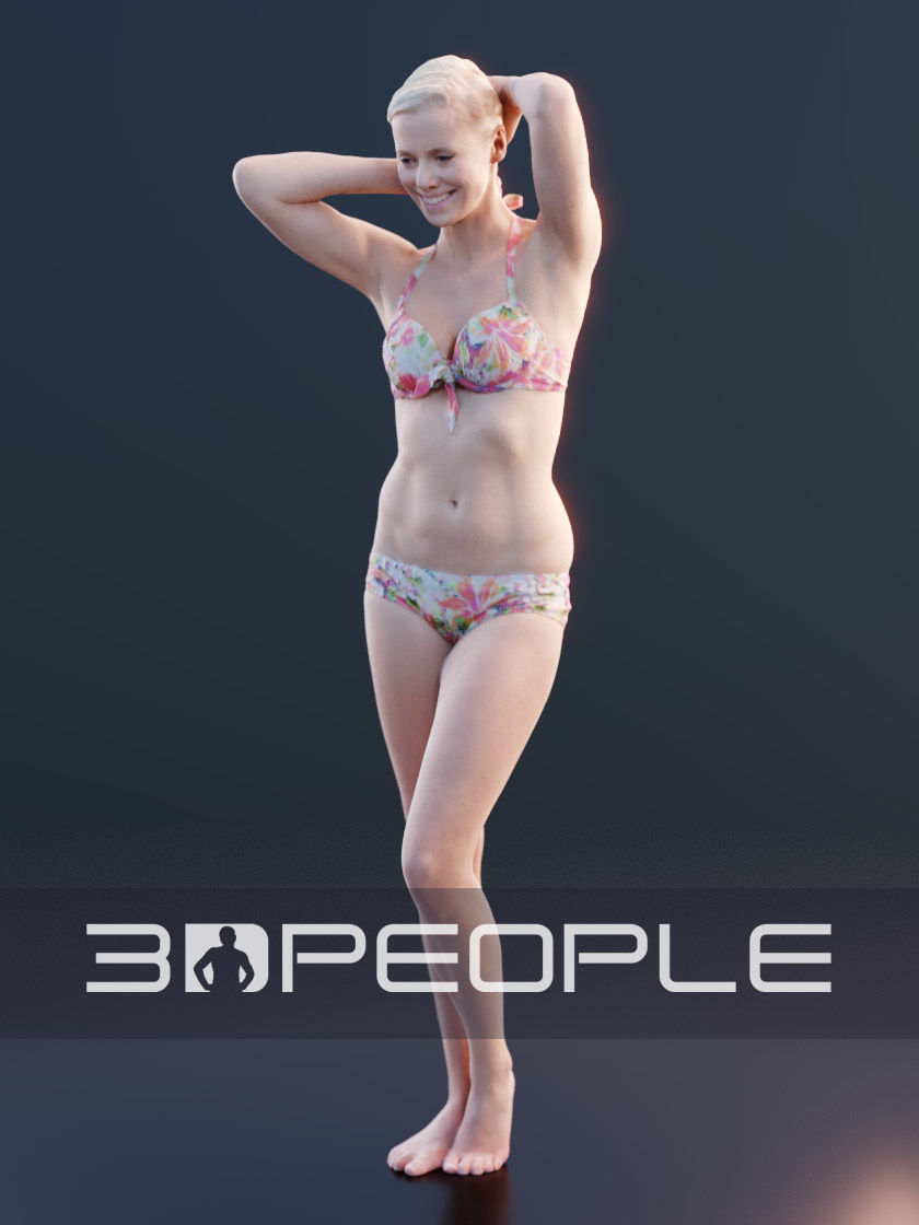 Ina 10058 - Posing Bikini Girl Low-poly 3D model_4