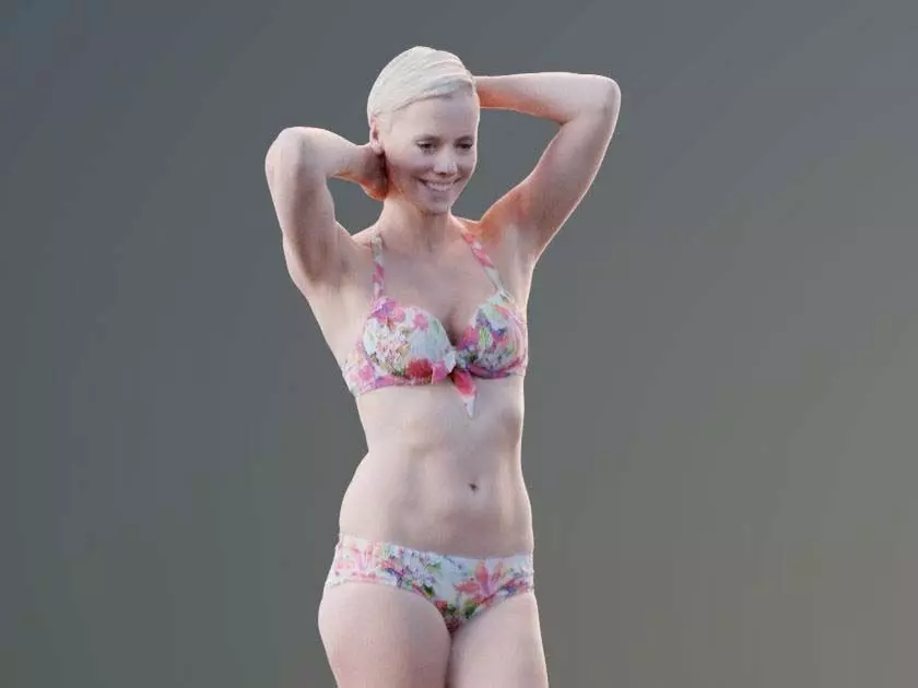 Ina 10058 - Posing Bikini Girl Low-poly 3D model_0