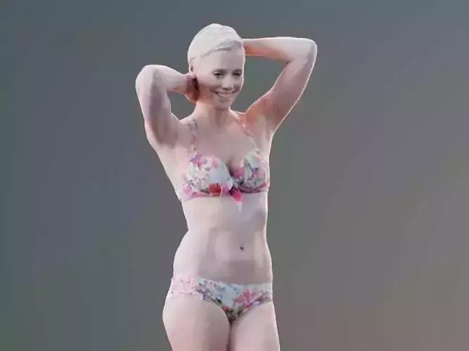 Ina 10058 - Posing Bikini Girl Low-poly 3D model