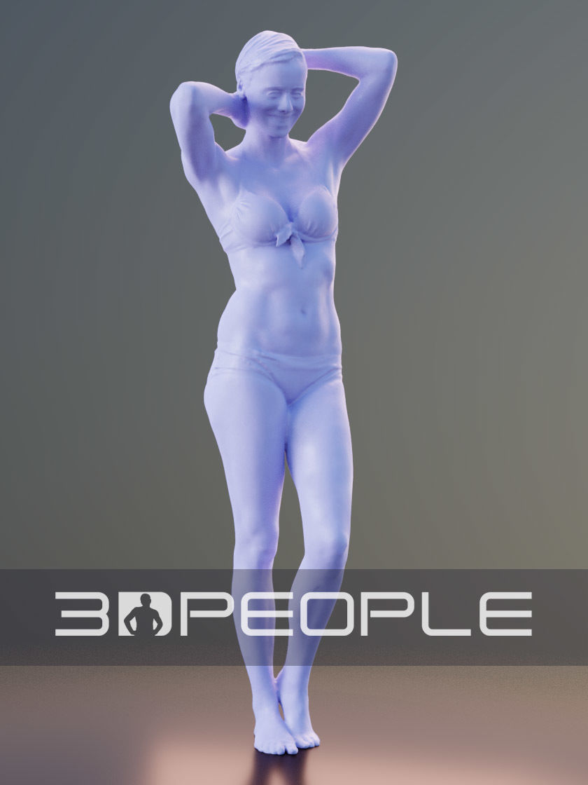 Ina 10058 - Posing Bikini Girl Low-poly 3D model_5