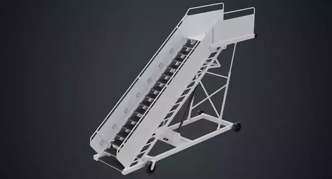 Airplane Stairs 1A Low-poly 3D model