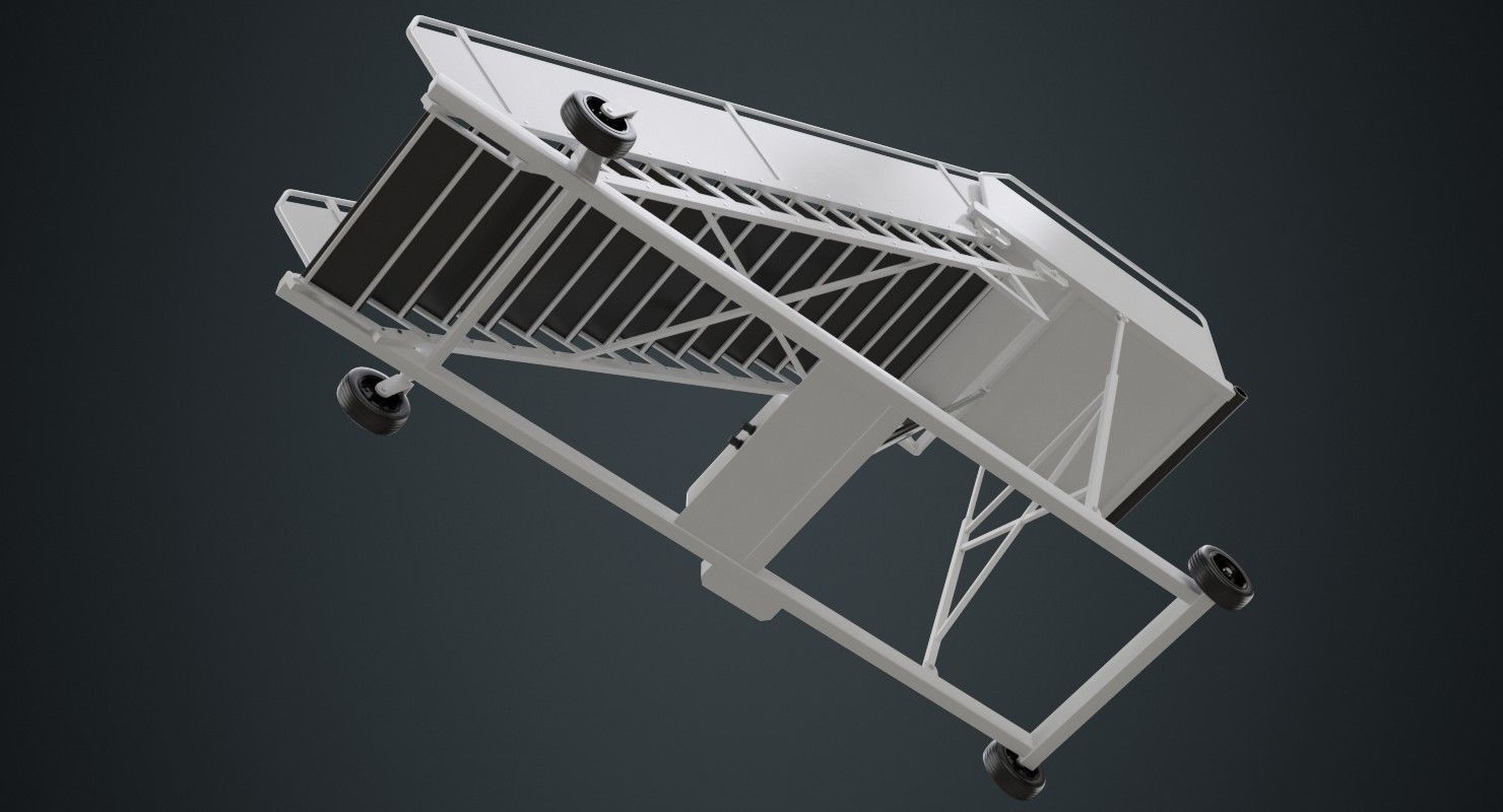 Airplane Stairs 1A Low-poly 3D model_4