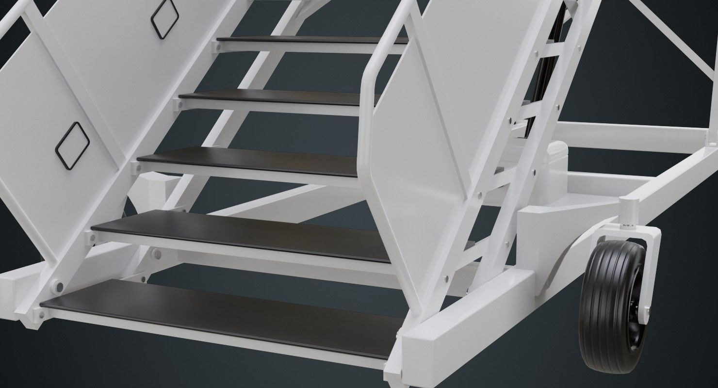 Airplane Stairs 1A Low-poly 3D model_6