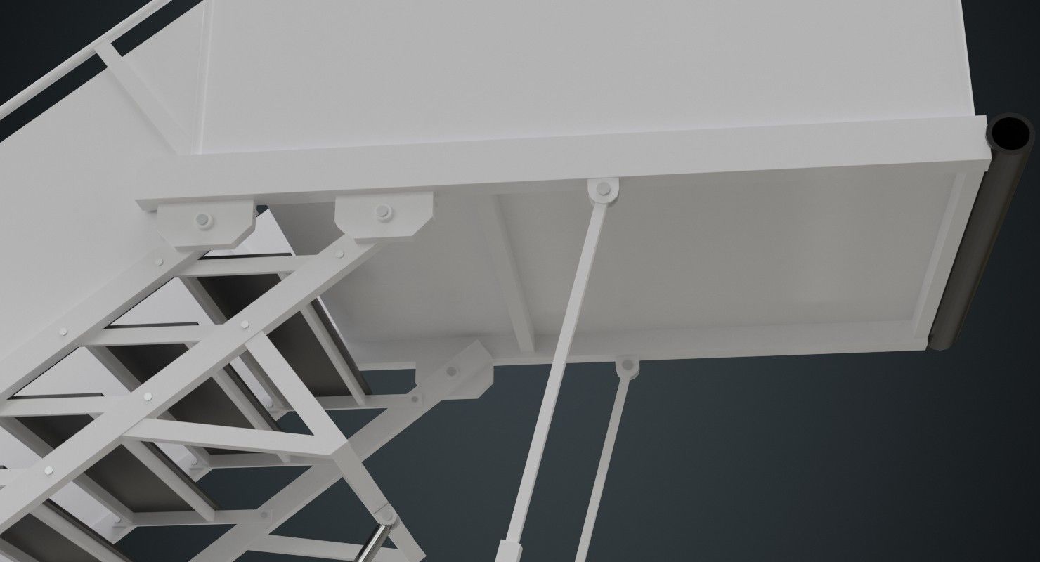 Airplane Stairs 1A Low-poly 3D model_7