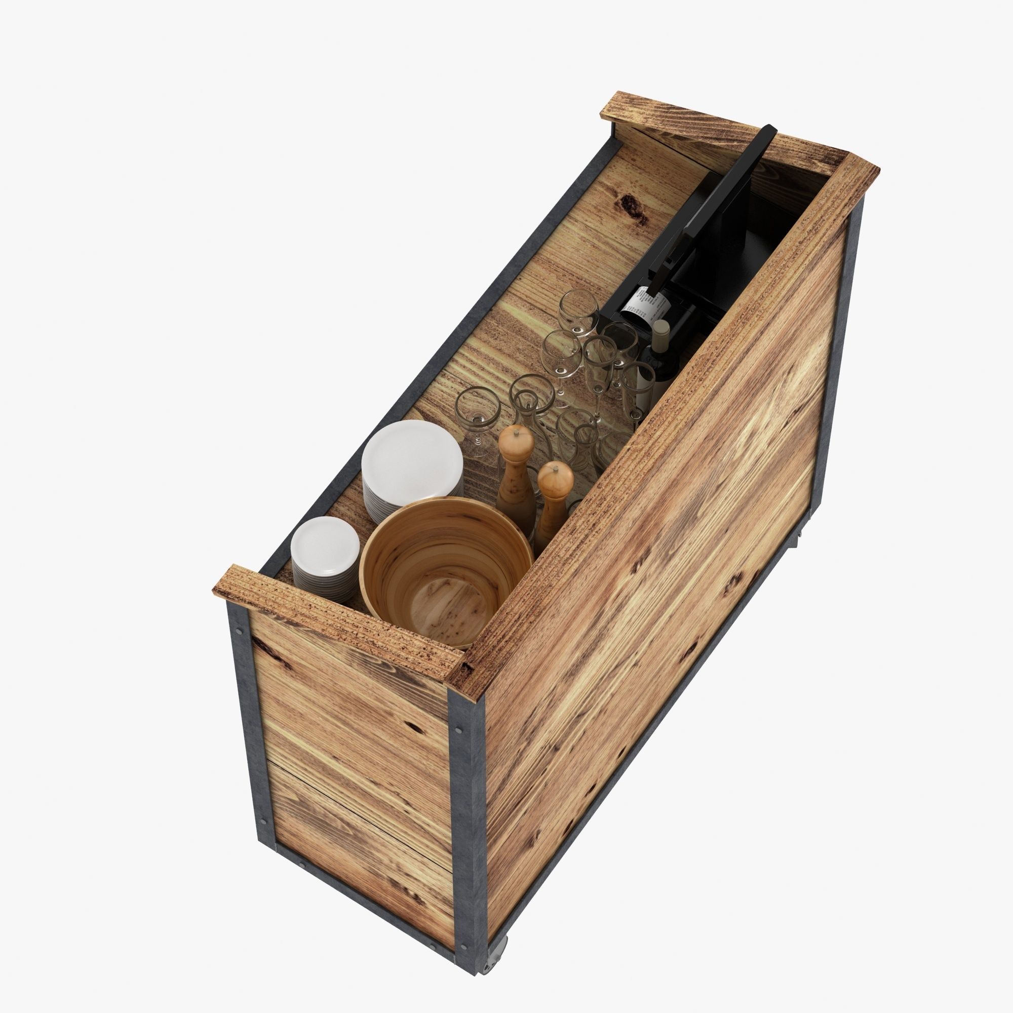 Waiter station in loft style 3D model_4