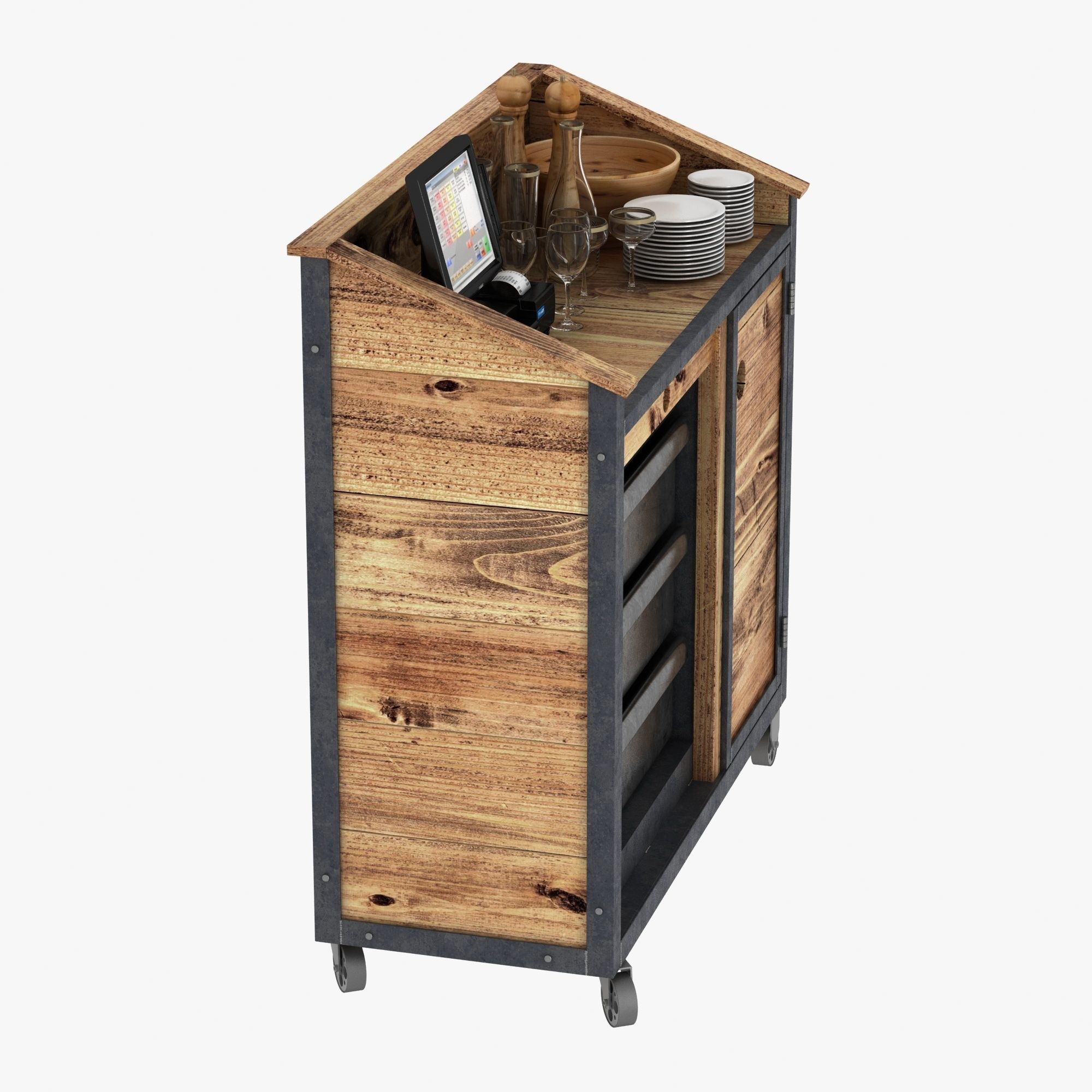 Waiter station in loft style 3D model_2