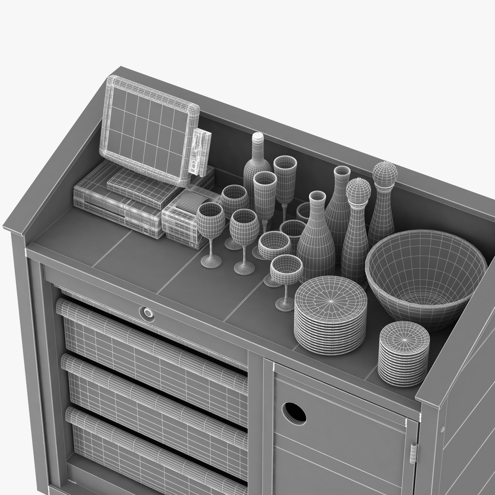 Waiter station in loft style 3D model_7