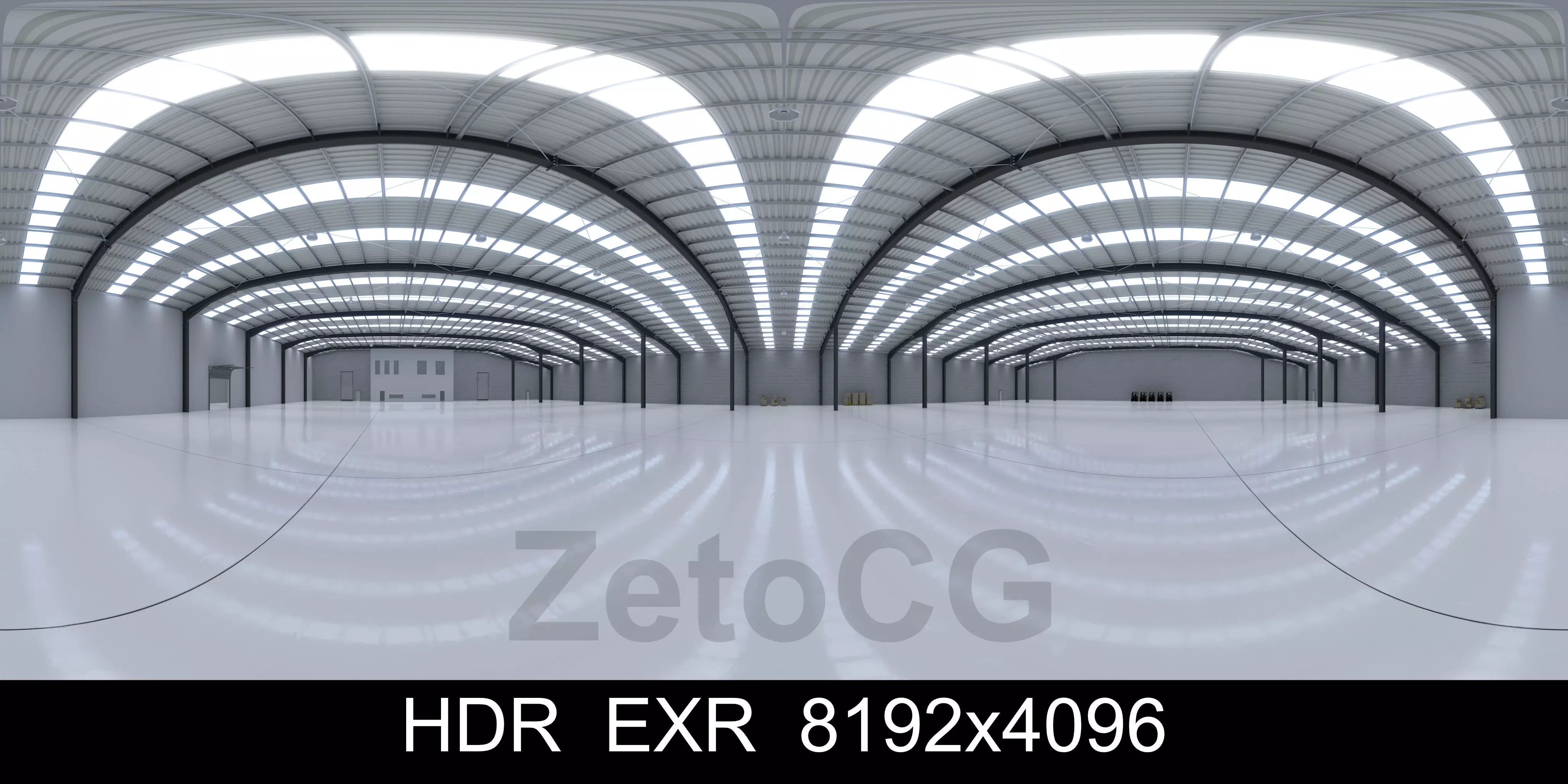 HDRI - Industrial Warehouse Interior 10 - 8192x4096 Texture_0