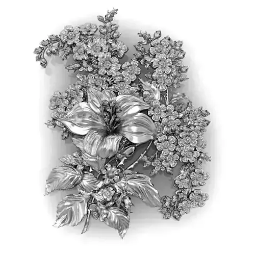 panel a bouquet of flowers as a gift  