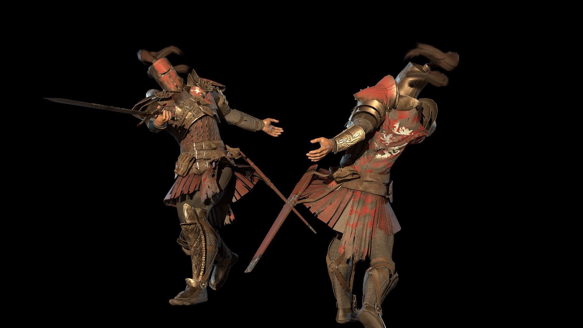 Crusader remastered  Low-poly 3D model_11