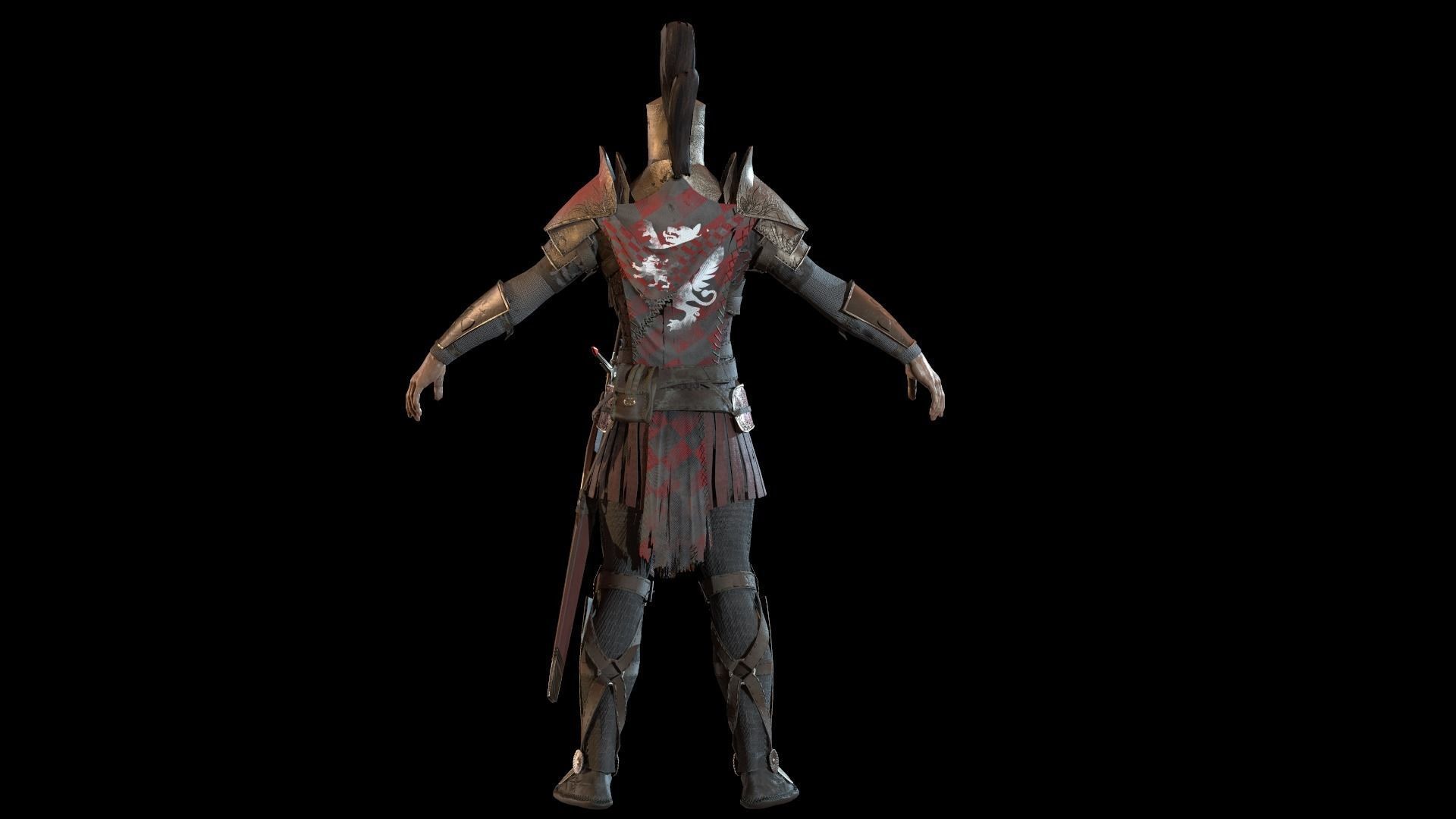 Crusader remastered  Low-poly 3D model_8