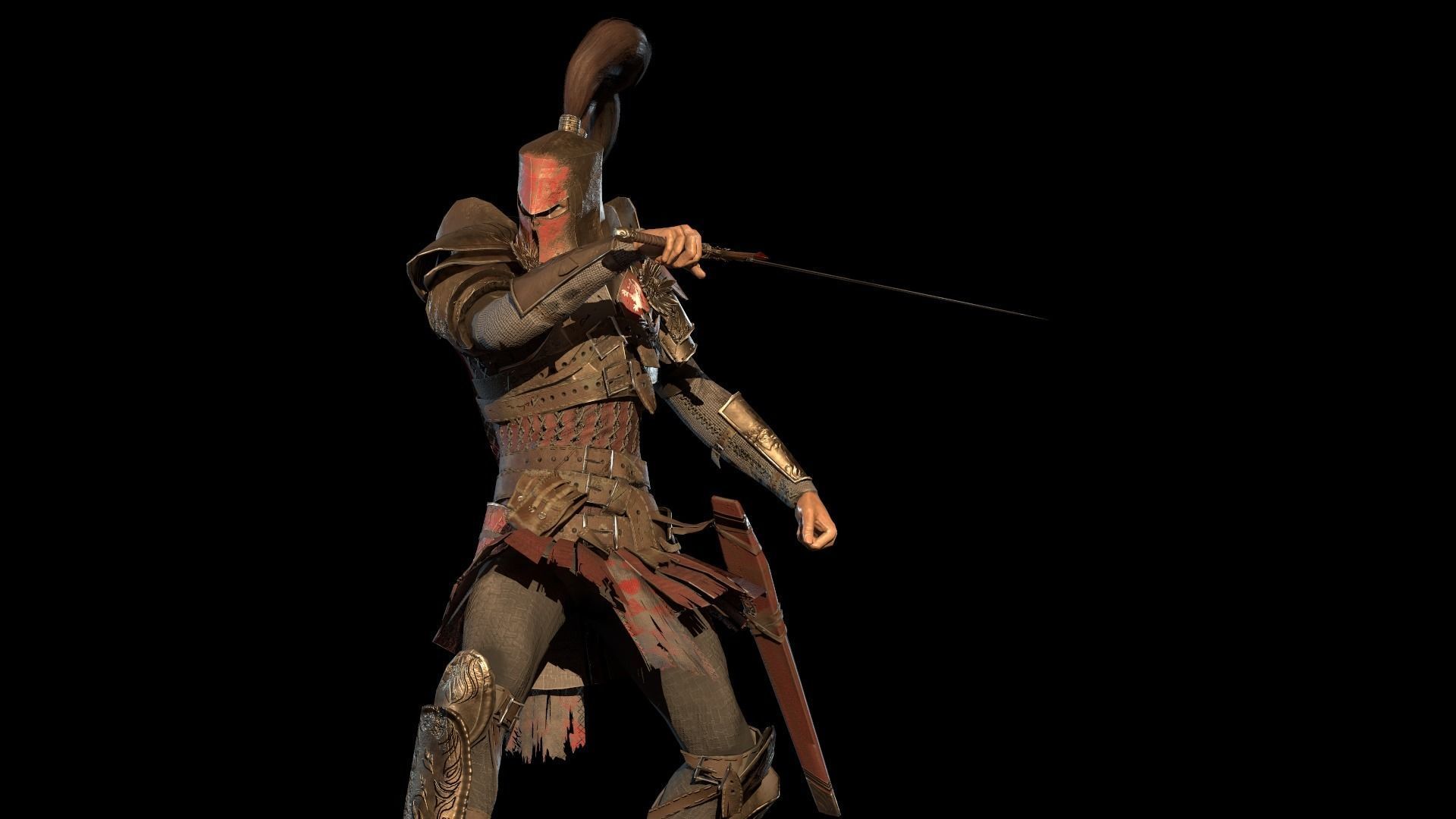 Crusader remastered  Low-poly 3D model_15