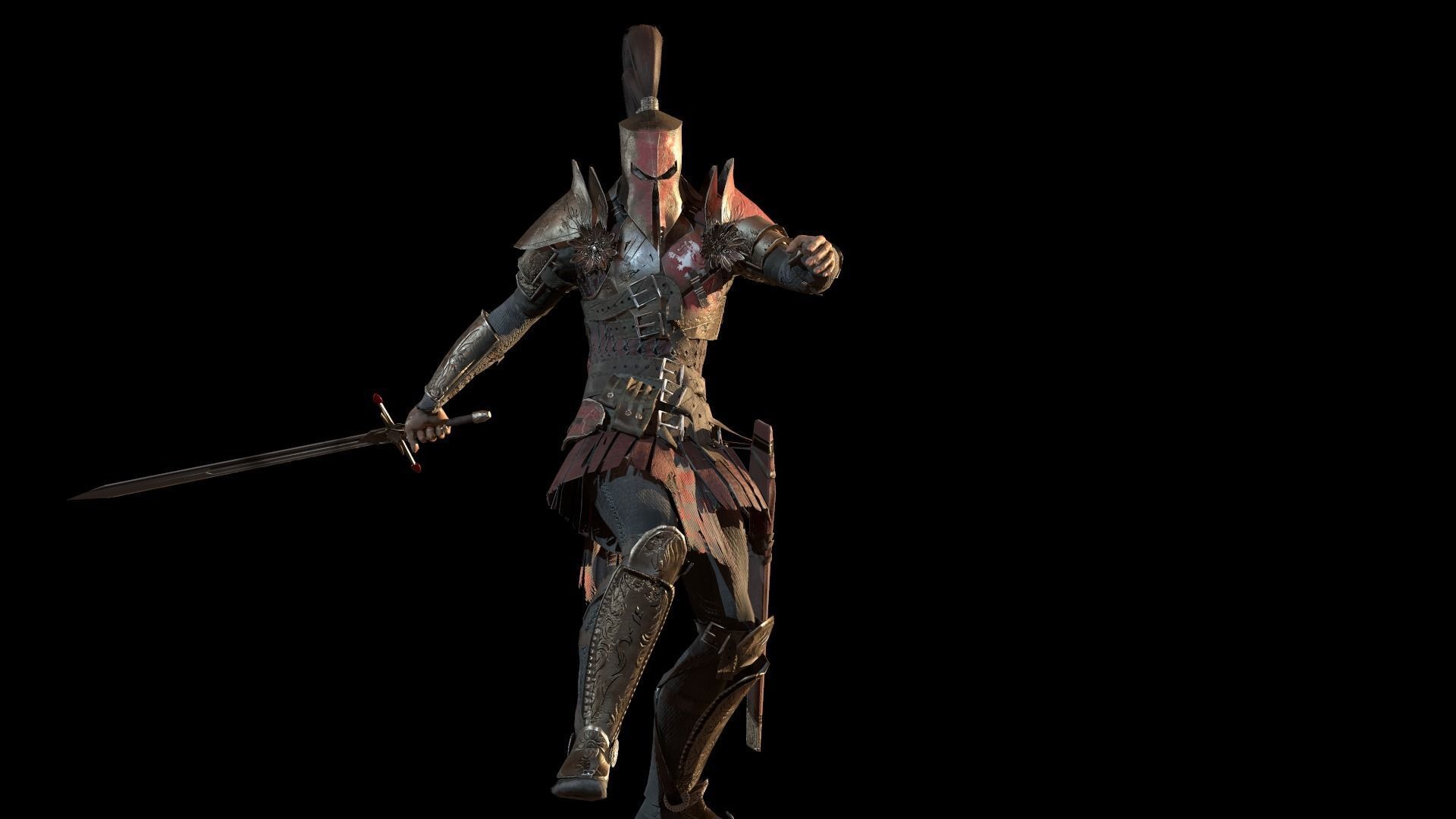 Crusader remastered  Low-poly 3D model_16