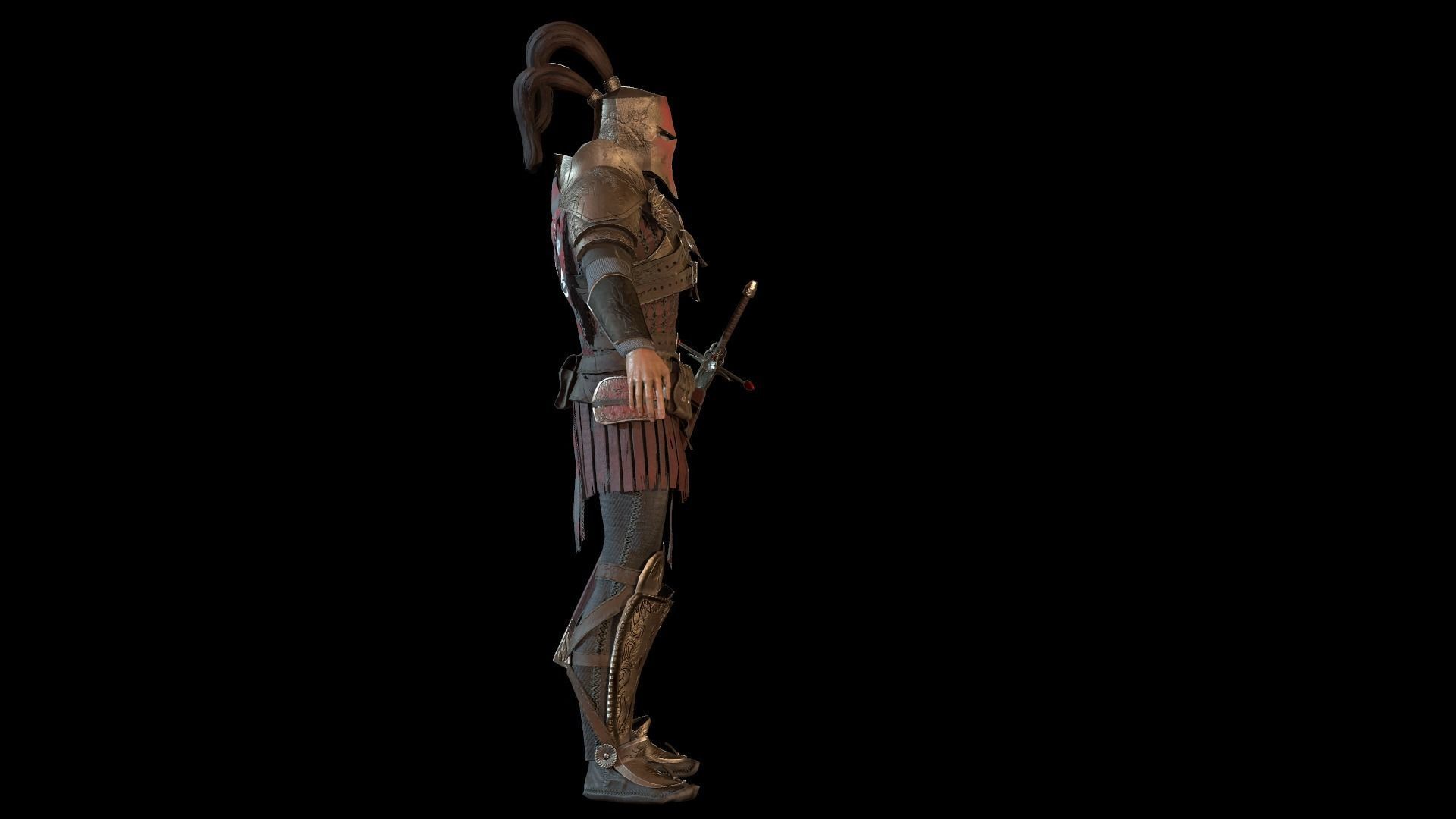 Crusader remastered  Low-poly 3D model_6