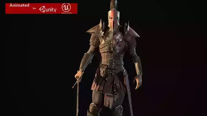 Crusader remastered  Low-poly 3D model
