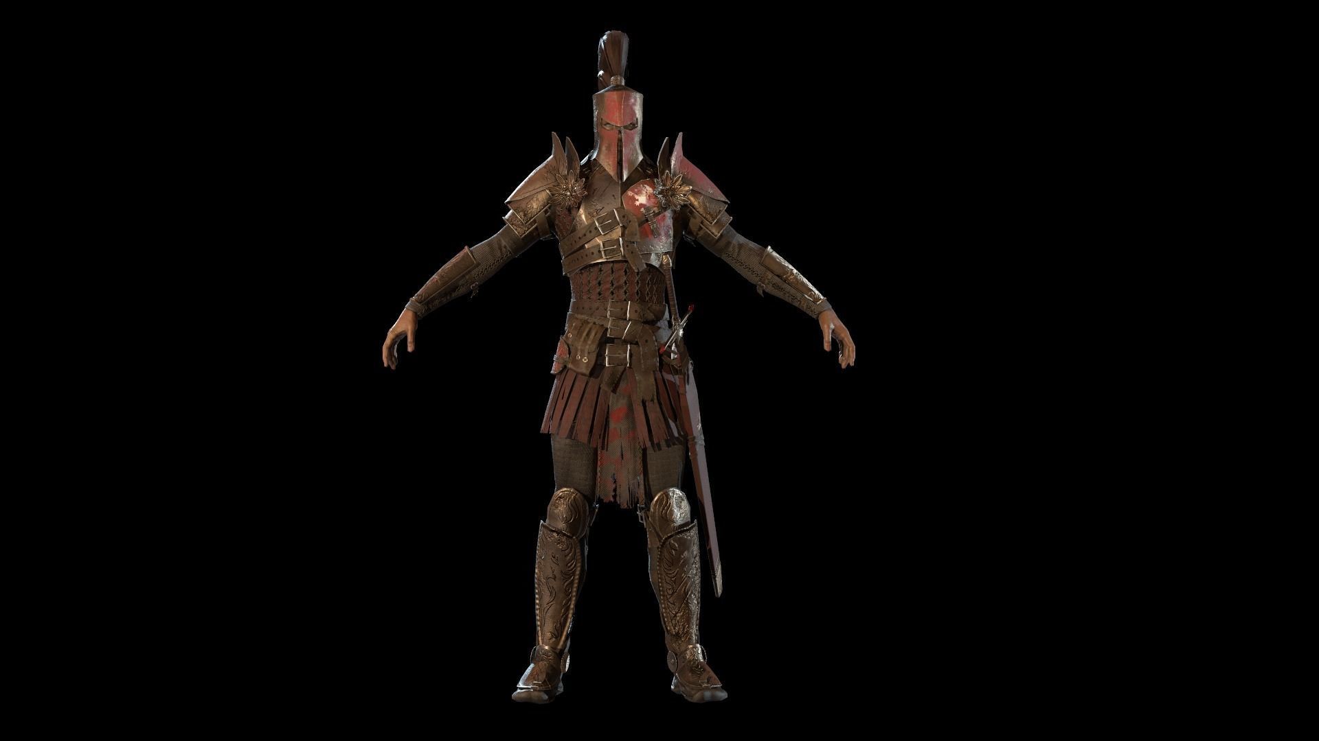 Crusader remastered  Low-poly 3D model_4