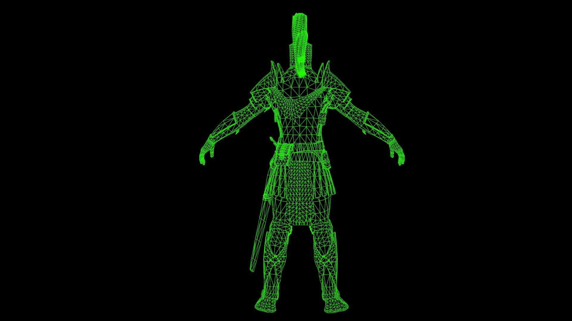 Crusader remastered  Low-poly 3D model_9