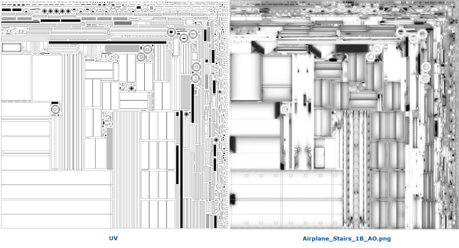 Airplane Stairs 1B Low-poly 3D model_11