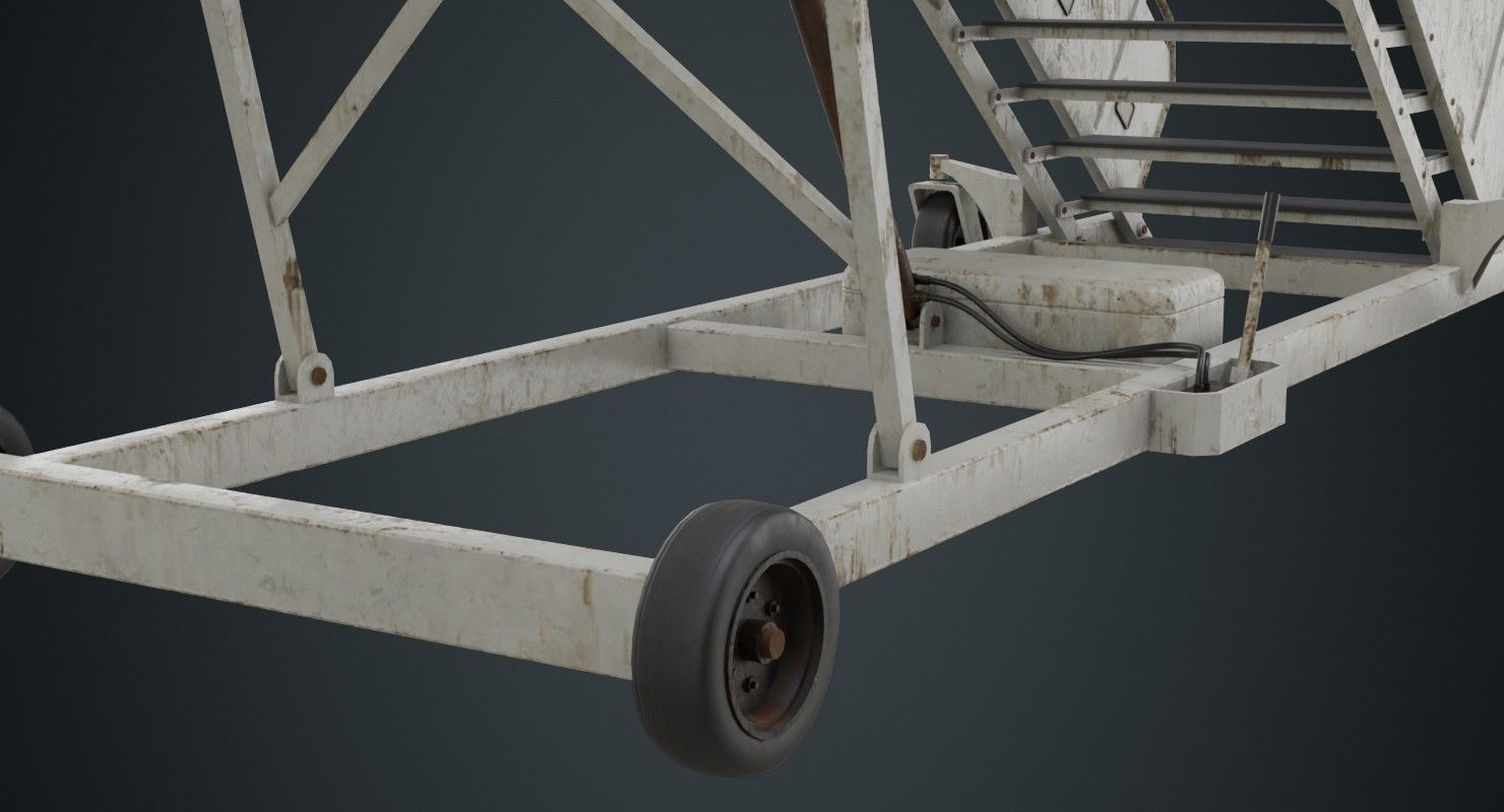 Airplane Stairs 1B Low-poly 3D model_5