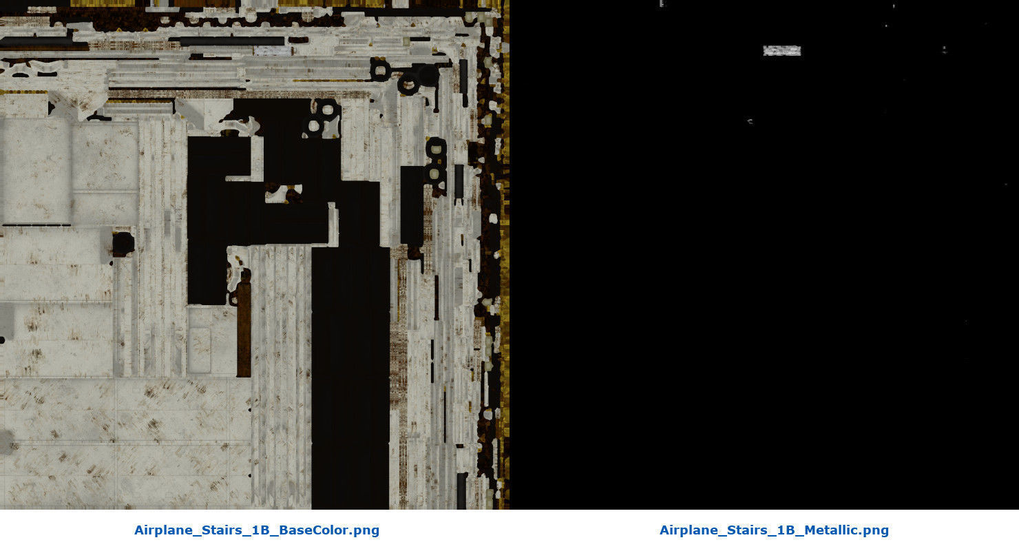 Airplane Stairs 1B Low-poly 3D model_12