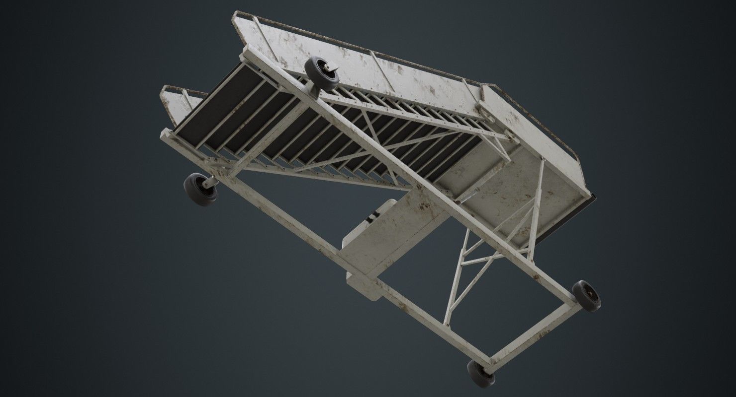 Airplane Stairs 1B Low-poly 3D model_4
