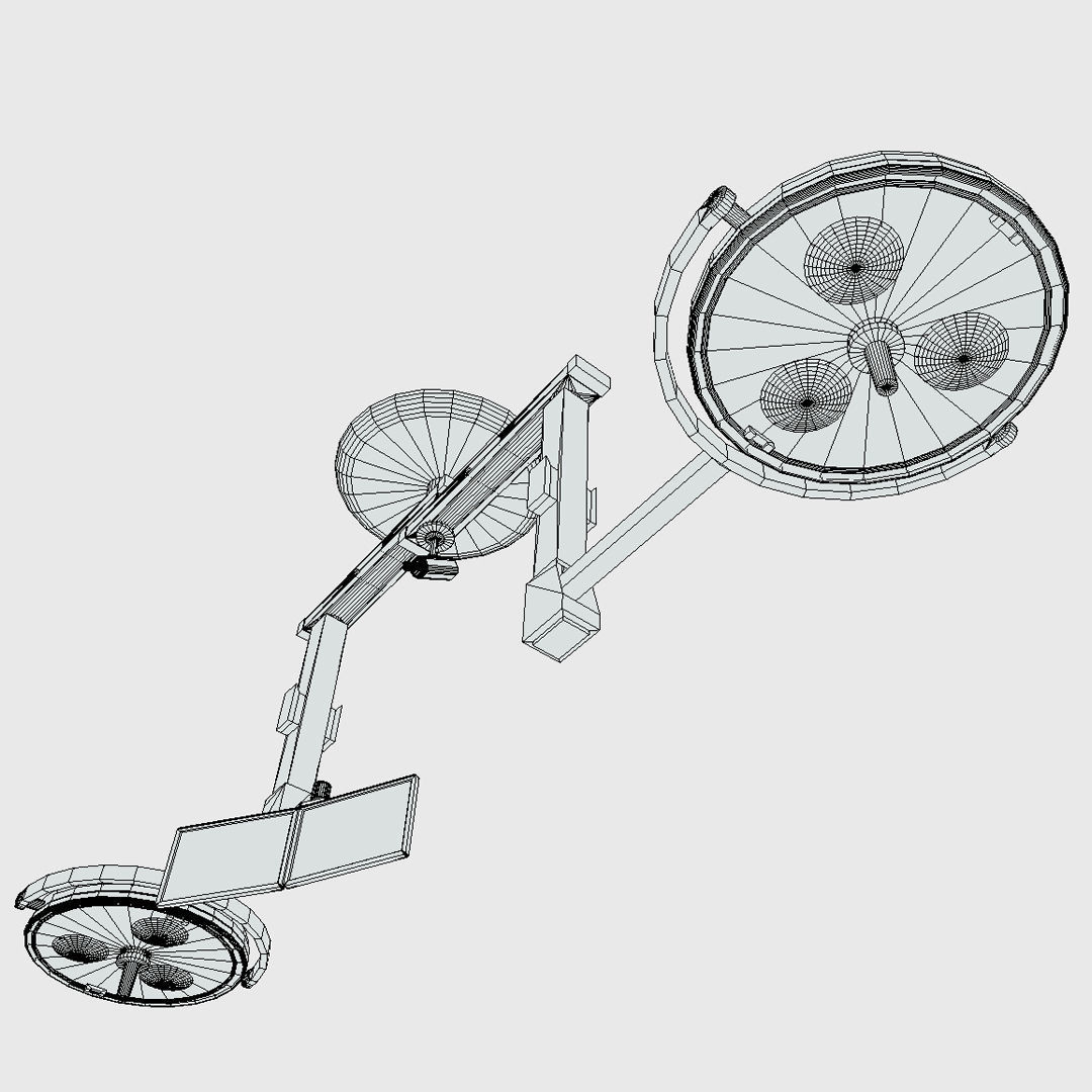 Overhead Lights Low-poly 3D model_4