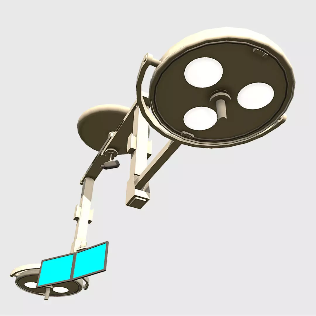 Overhead Lights Low-poly 3D model_0