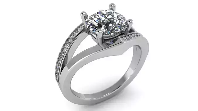 Ring08 person engagement ring gold