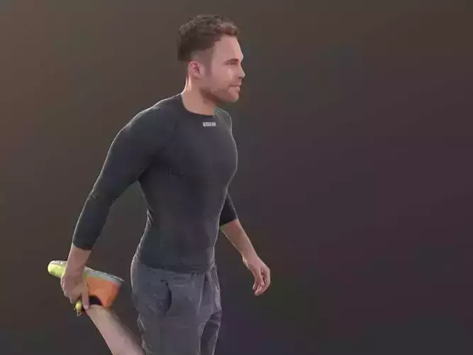 Simon 10081 - Stretching Athletic Man Low-poly 3D model