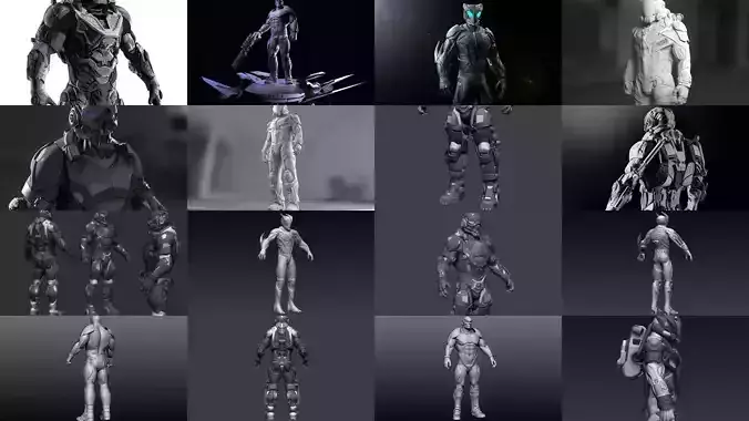 Sci-Fi Characters  Part 1 3D Model Collection