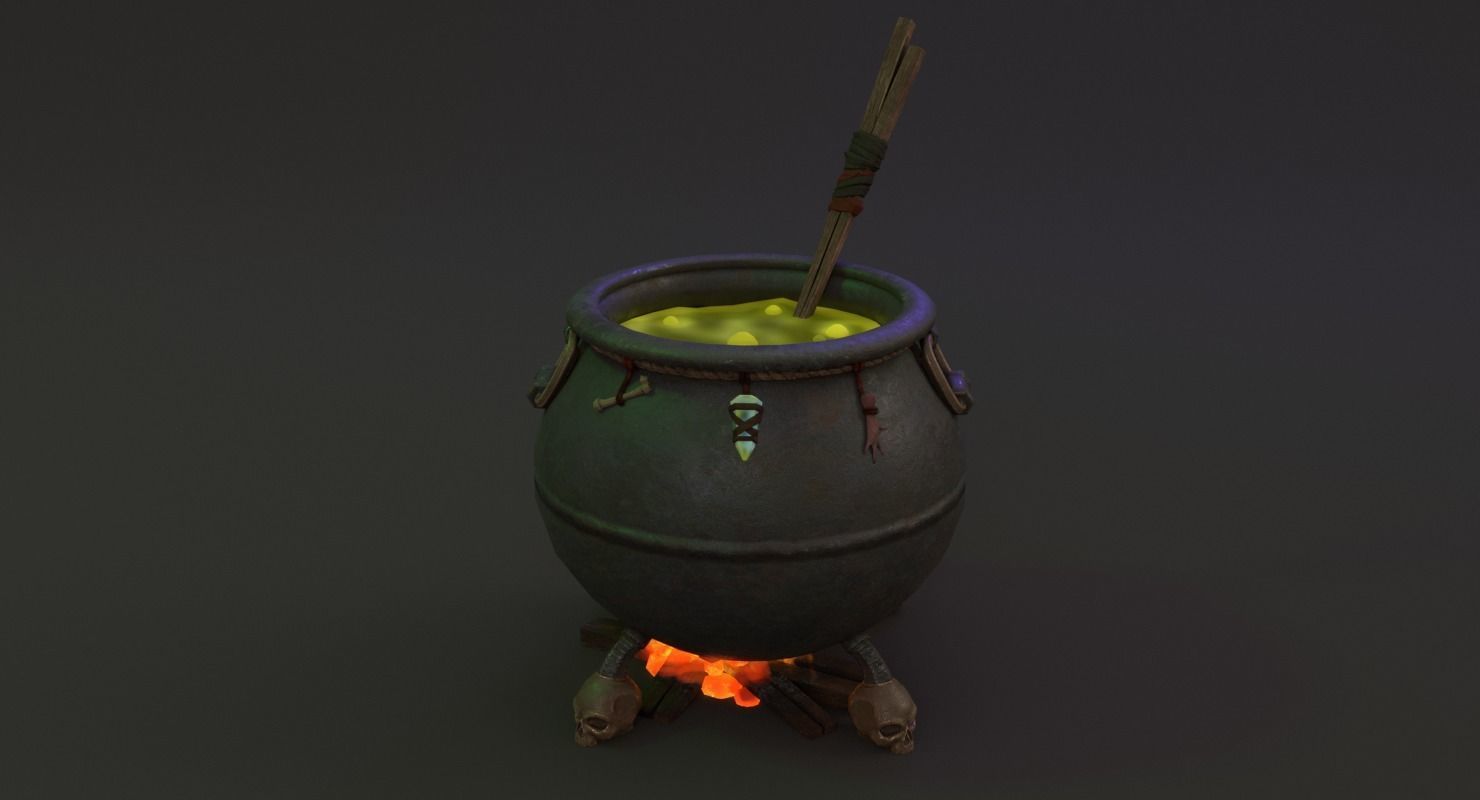 Witch Cauldron  Low-poly 3D model_20