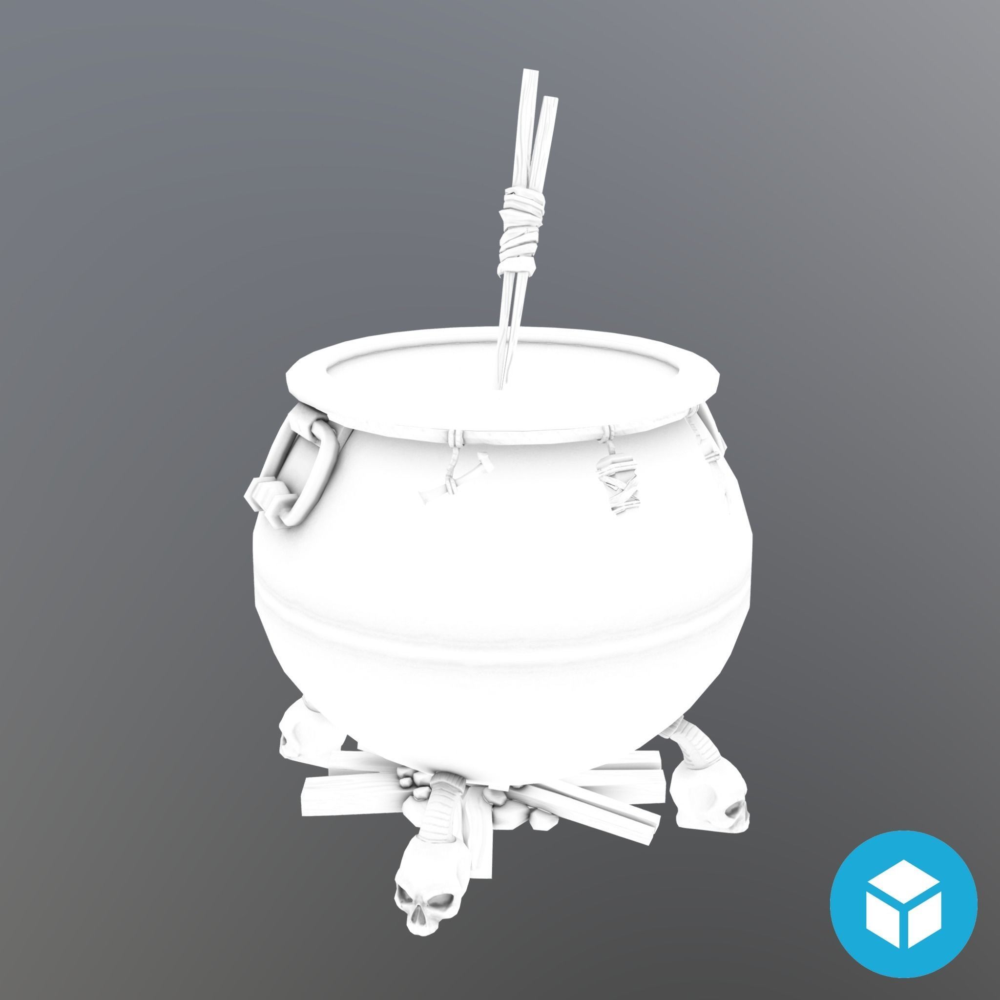 Witch Cauldron  Low-poly 3D model_4