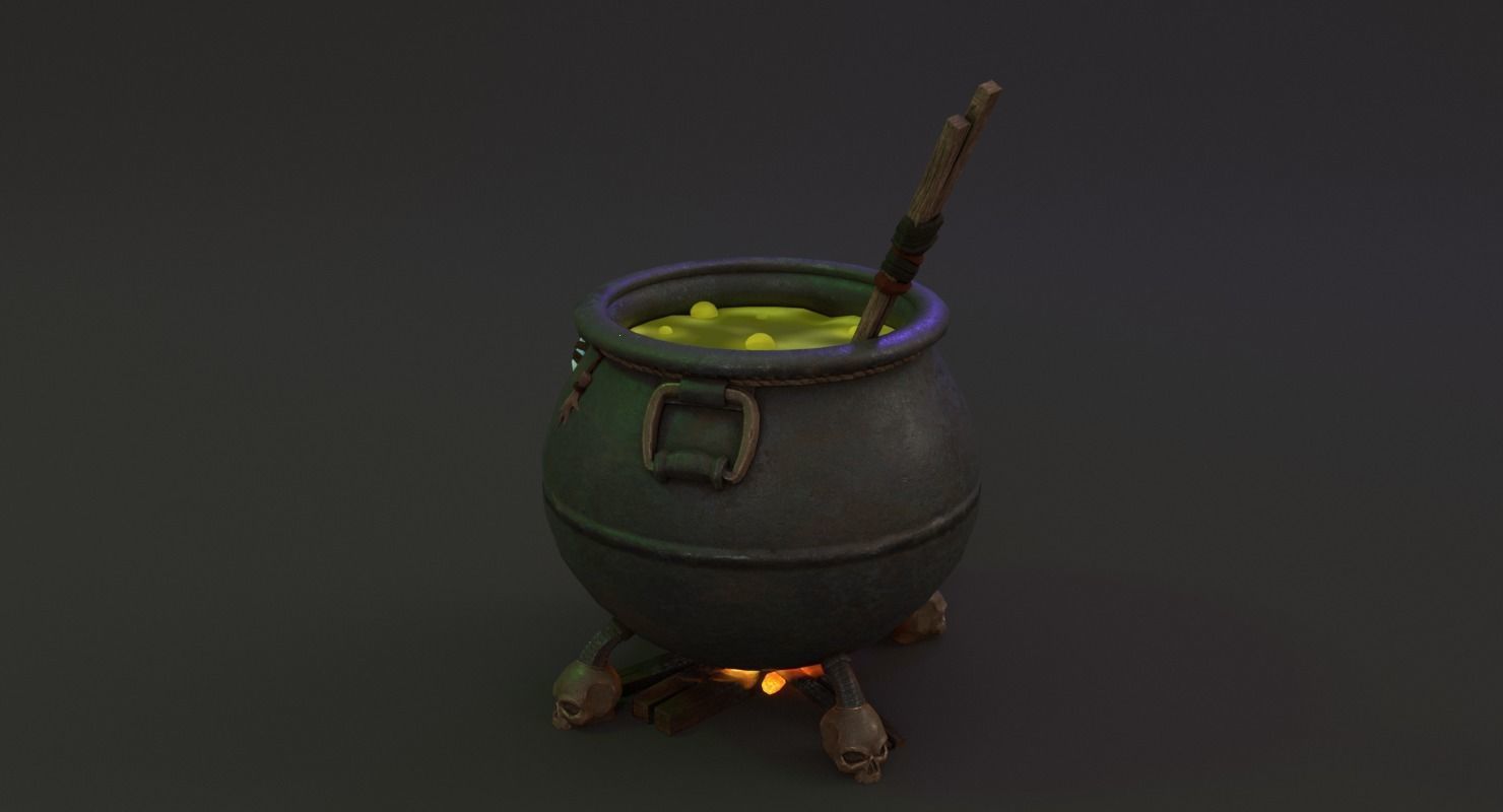 Witch Cauldron  Low-poly 3D model_21