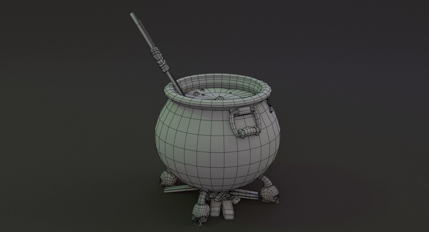 Witch Cauldron  Low-poly 3D model_17