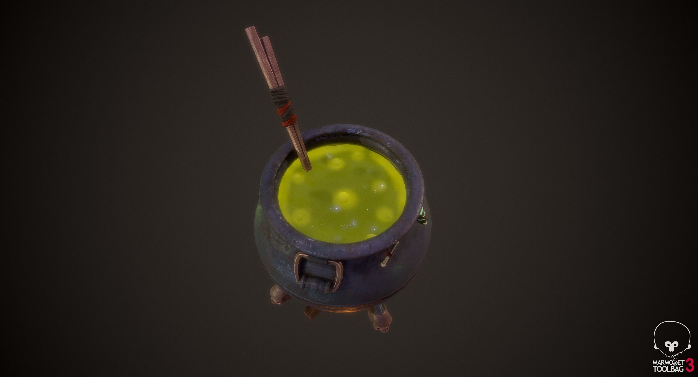 Witch Cauldron  Low-poly 3D model_10