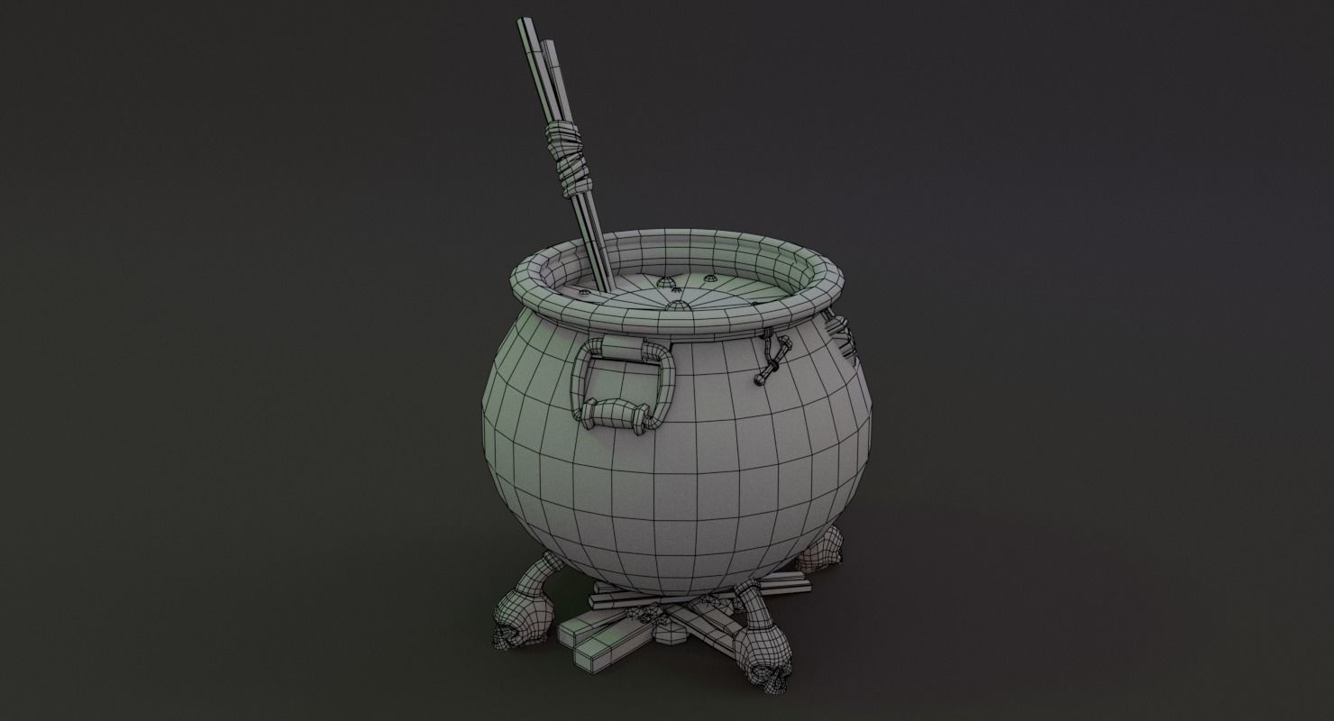 Witch Cauldron  Low-poly 3D model_18