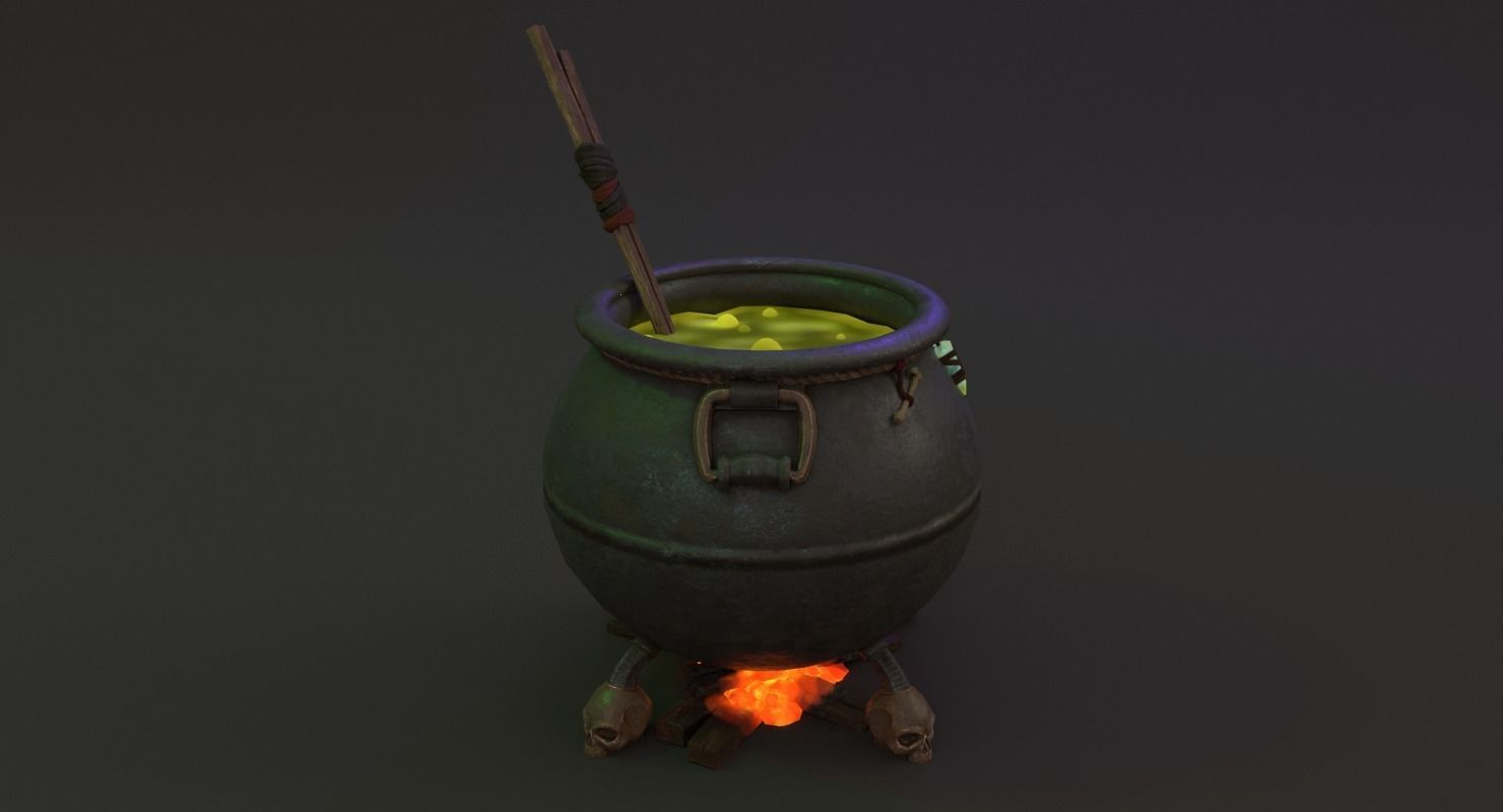 Witch Cauldron  Low-poly 3D model_19