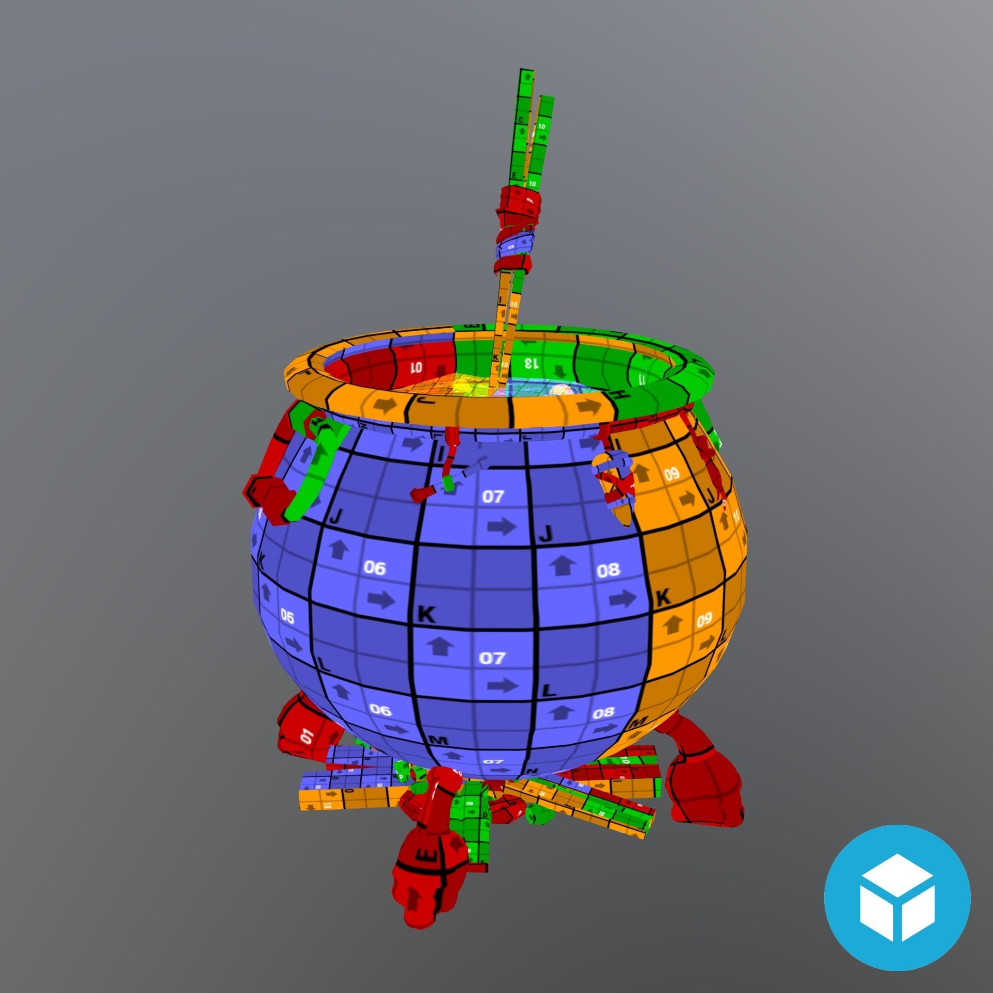 Witch Cauldron  Low-poly 3D model_7