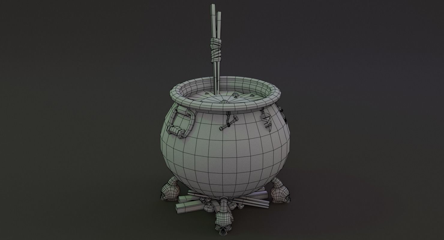 Witch Cauldron  Low-poly 3D model_15