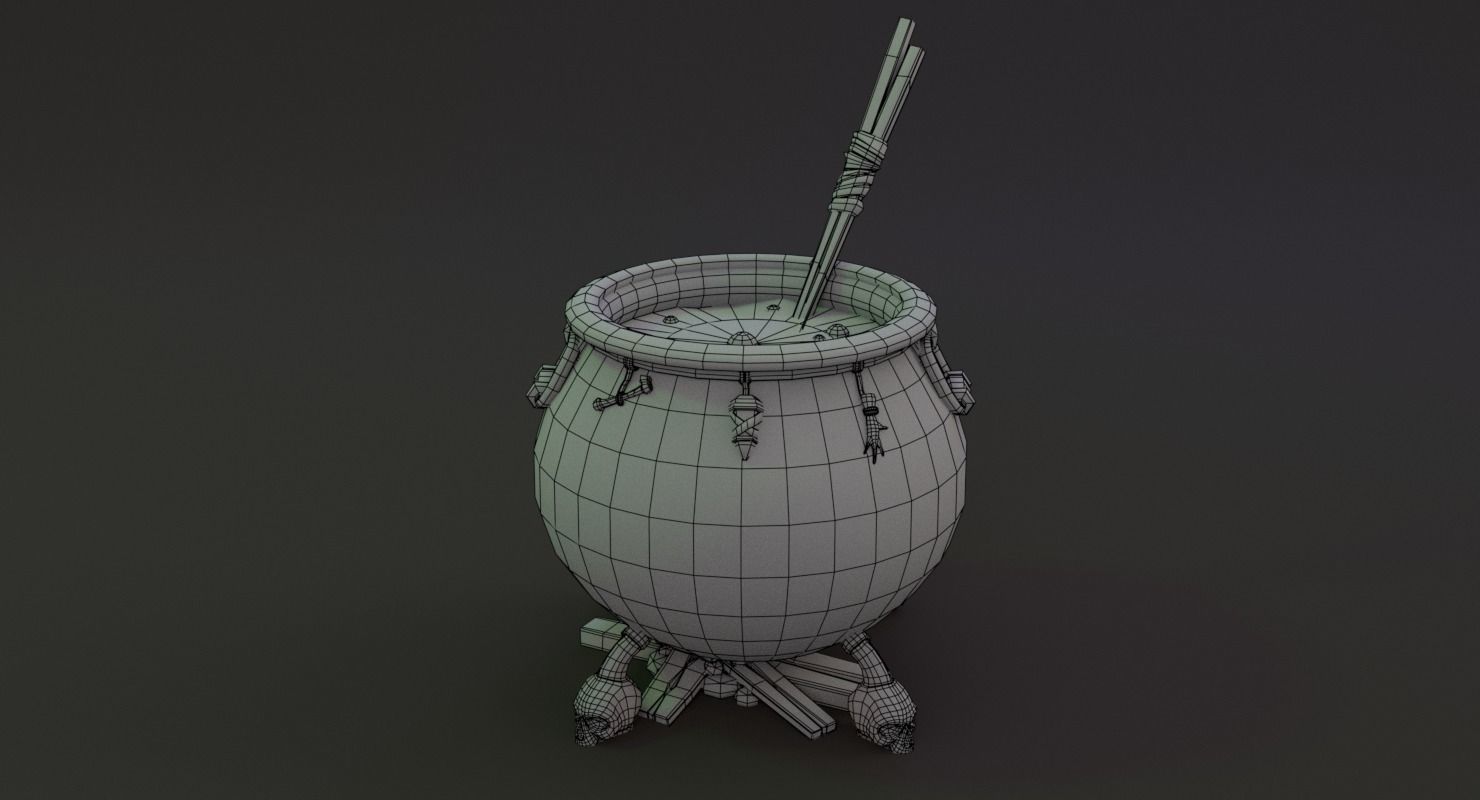 Witch Cauldron  Low-poly 3D model_16