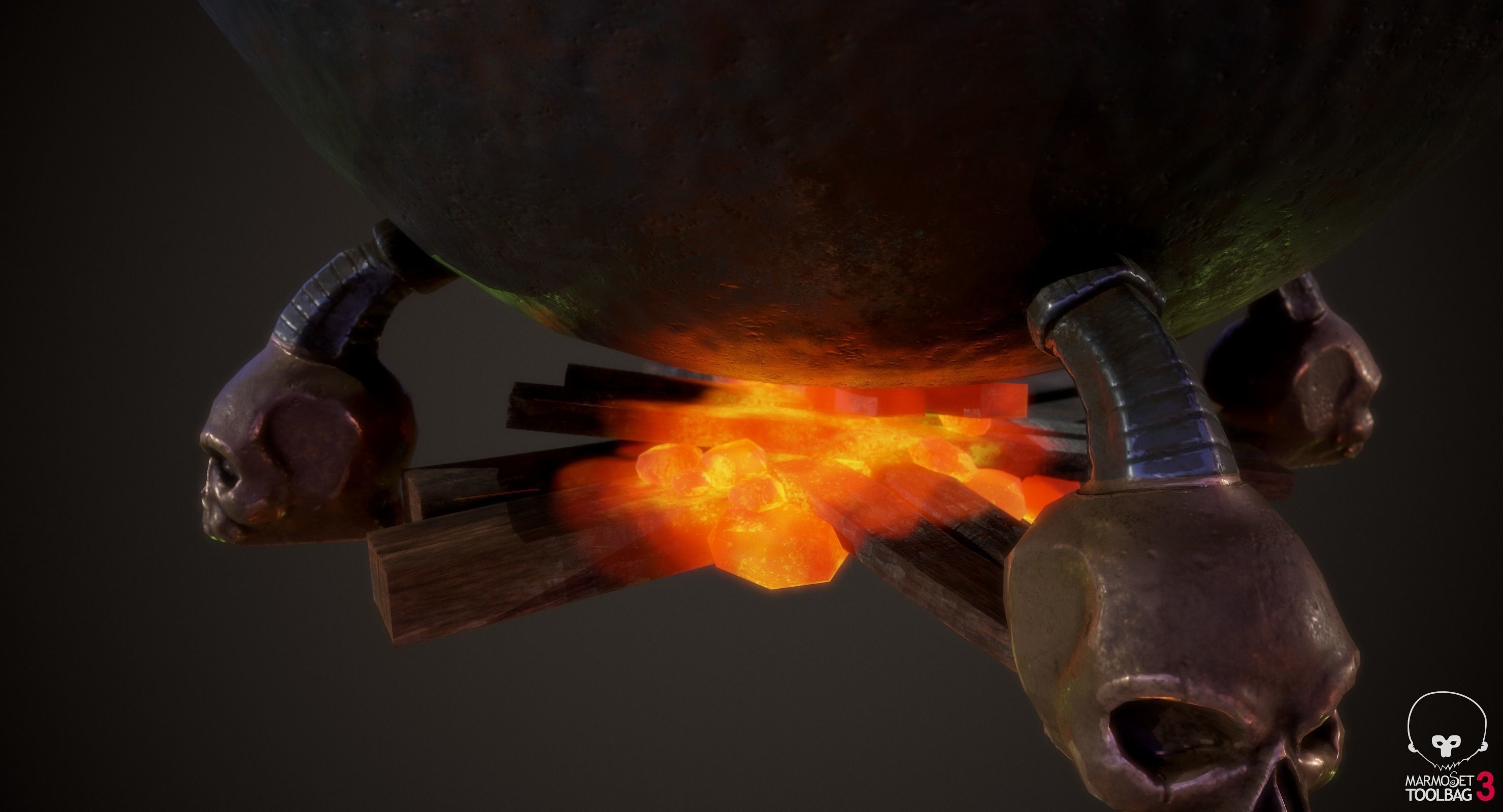 Witch Cauldron  Low-poly 3D model_11