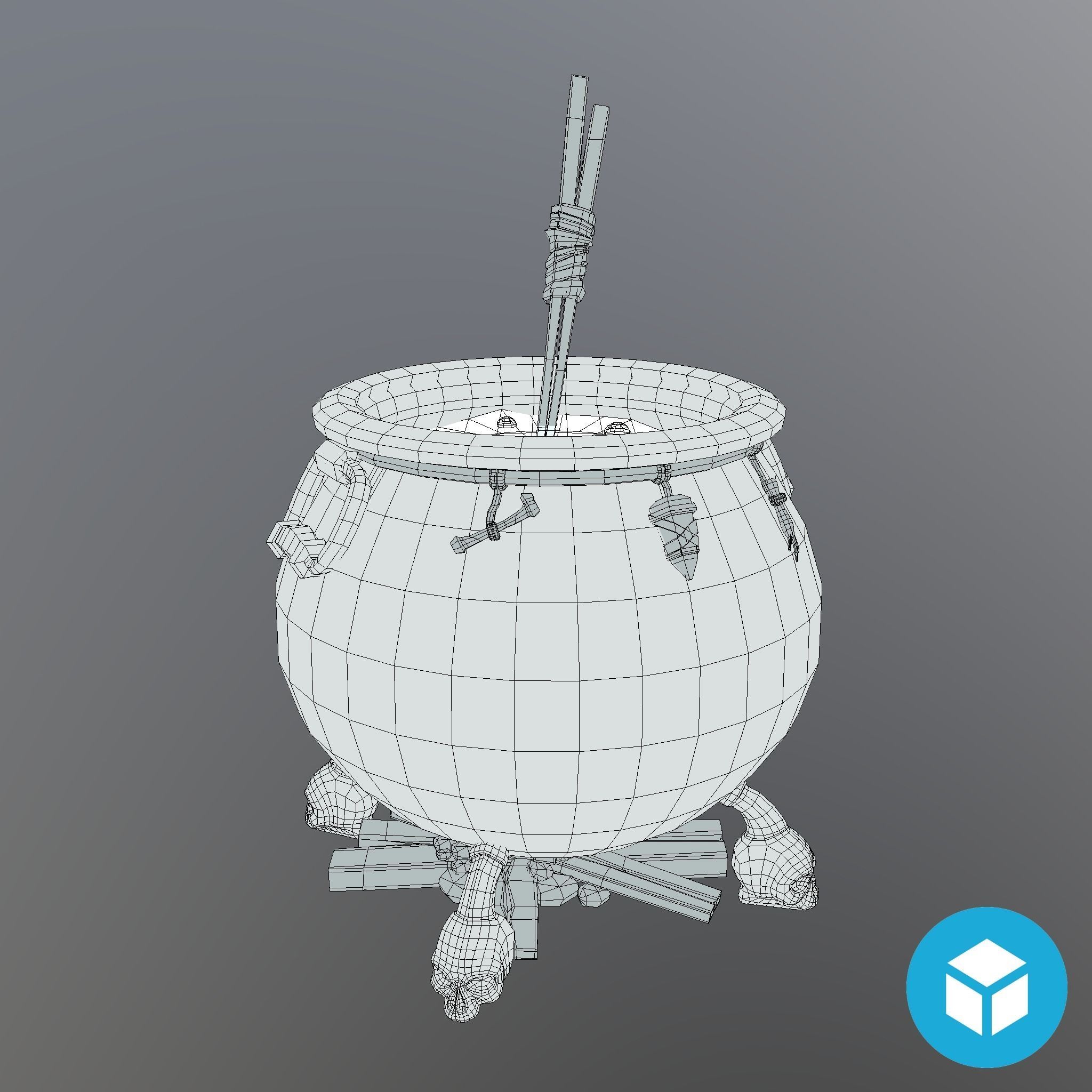 Witch Cauldron  Low-poly 3D model_2