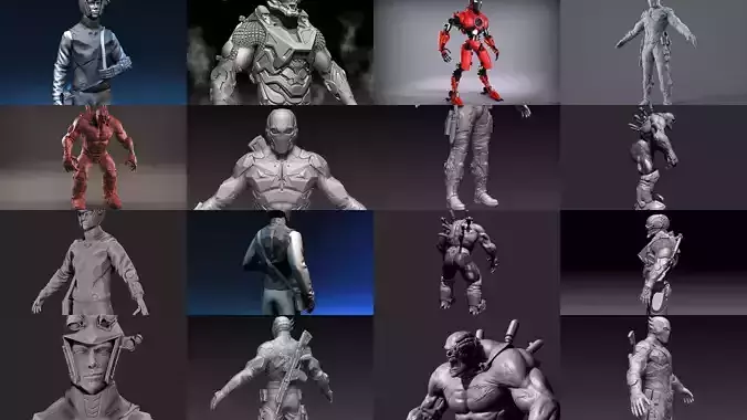 Sci-Fi Characters  Part 2 3D Model Collection