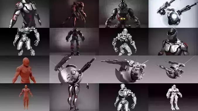 Sci-Fi Characters Part 4 3D Model Collection