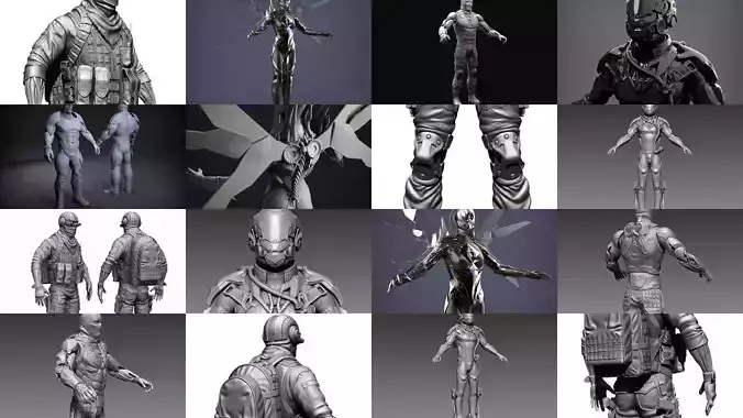 Sci-Fi Characters Part 5 3D Model Collection