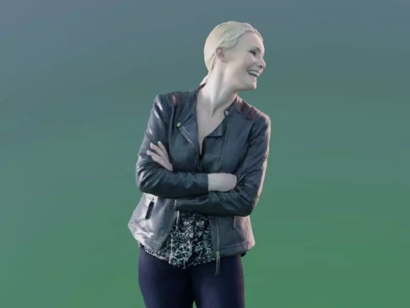 Kim 10176 - Smiling Casual Woman Low-poly 3D model_0