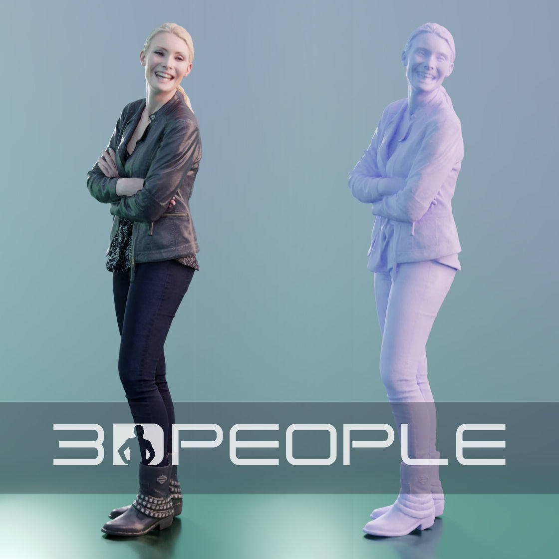 Kim 10176 - Smiling Casual Woman Low-poly 3D model_2